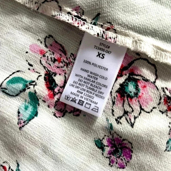 🖤 LUSH Floral Tie Waist Semi Crop Tank Top Medium - Picture 4 of 4